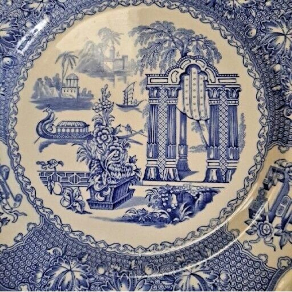 Spode Blue Room Collection Regency Series Pagoda 11" Plate Made in England - Picture 9 of 9